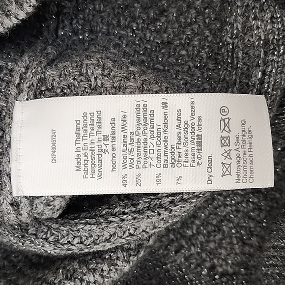 Madewell Women’s Knit Crop Gray Cardigan Sweater, Medium, Sparkle size Medium - Picture 15 of 16